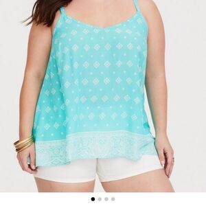Torrid Turquoise Camisole with Diamond Pattern